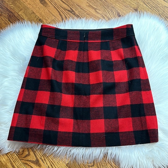 J. Crew Wool-Blend A-Line Skirt in Buffalo Check - Picture 7 of 7